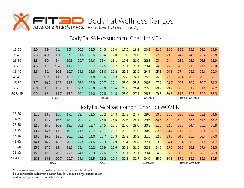 Healthy Body Composition Chart